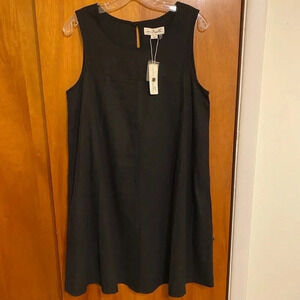 Simply Noelle Black Linen Blend Sheath Flare Sleeveless Women’s Dress Size S/M
